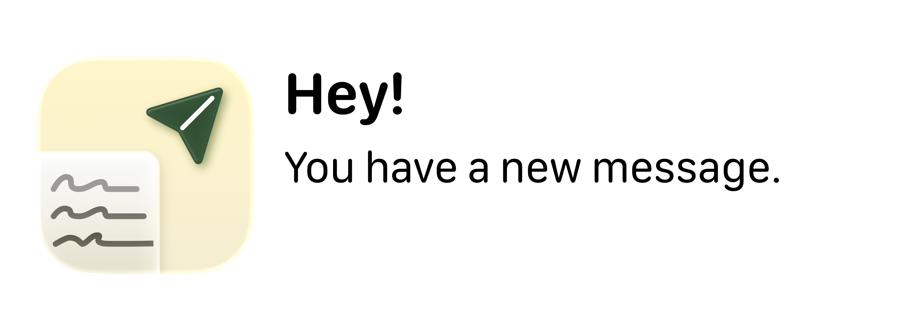 A mock up of a fake notification from my app Timefall. It’s supposed to let the user know they have a new entry delivered from the app.